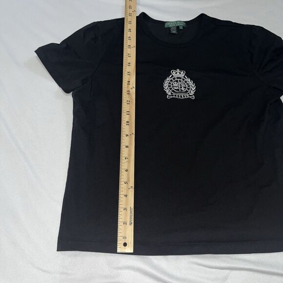 Green Tag Ralph Lauren Active Large Black Embroidered Classic Tee Shirt - Picture 5 of 8